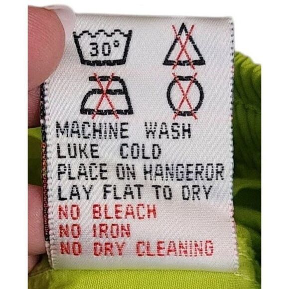 Vintage 80s Costa Picante Shorts Swim Trunks Mens S Lime Green Zip Pockets - Picture 7 of 7